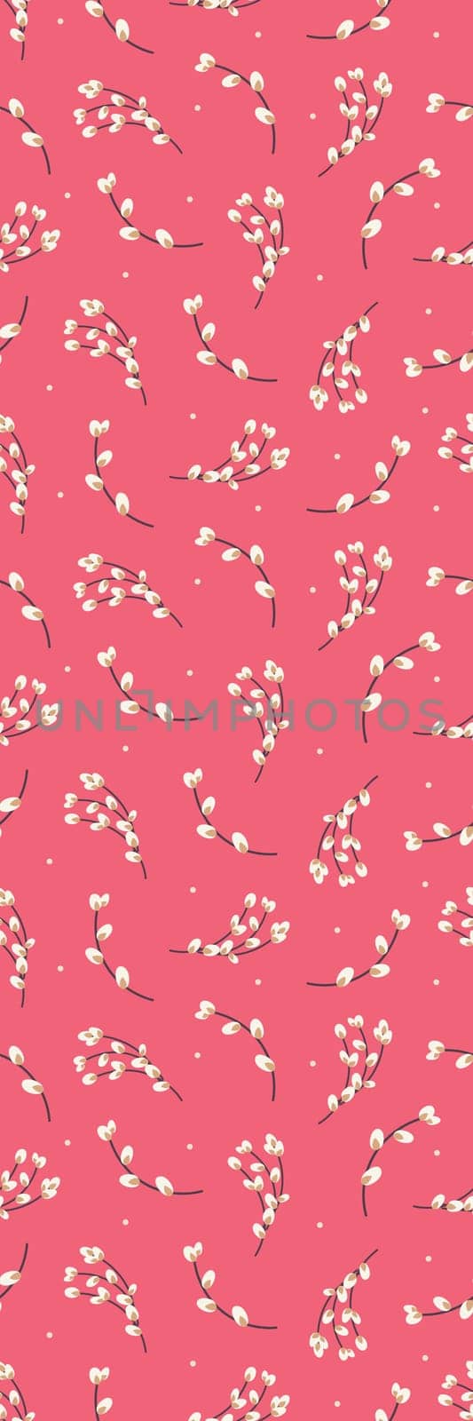Pink Spring Easter willow pattern bookmark printable