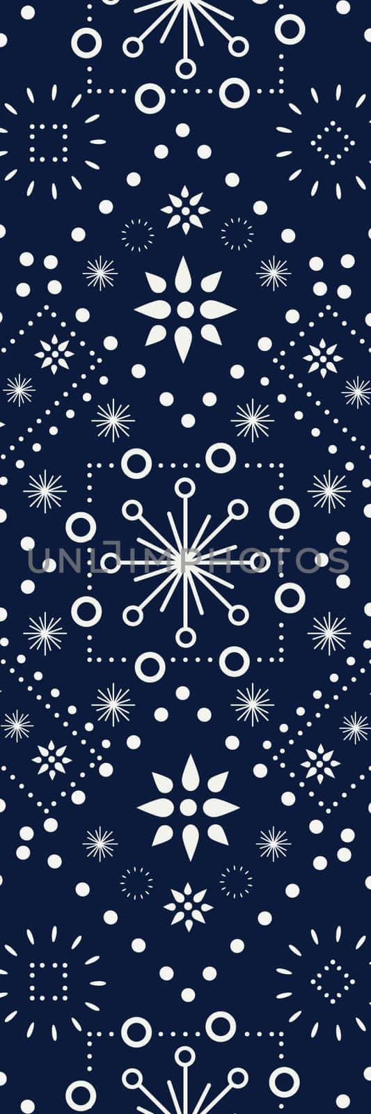 Blue Scandinavian Christmas pattern bookmark printable