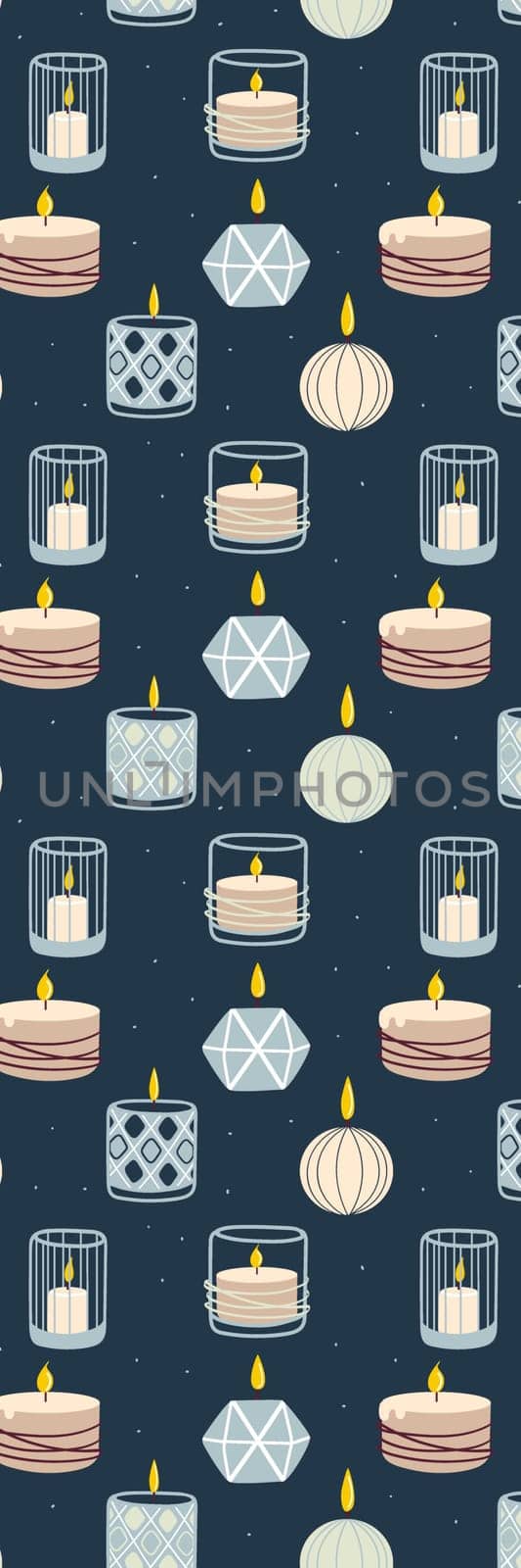 Blue simple Festive Candles Bookmark printable