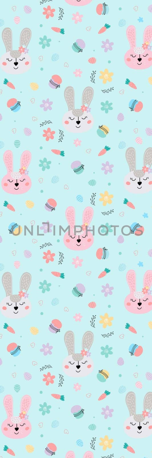 Blue Pink Easter pattern bookmark printable