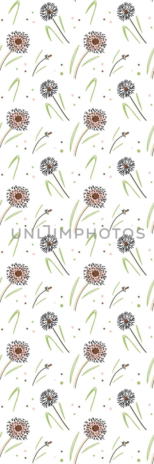 Dandelion spring pattern bookmark printable