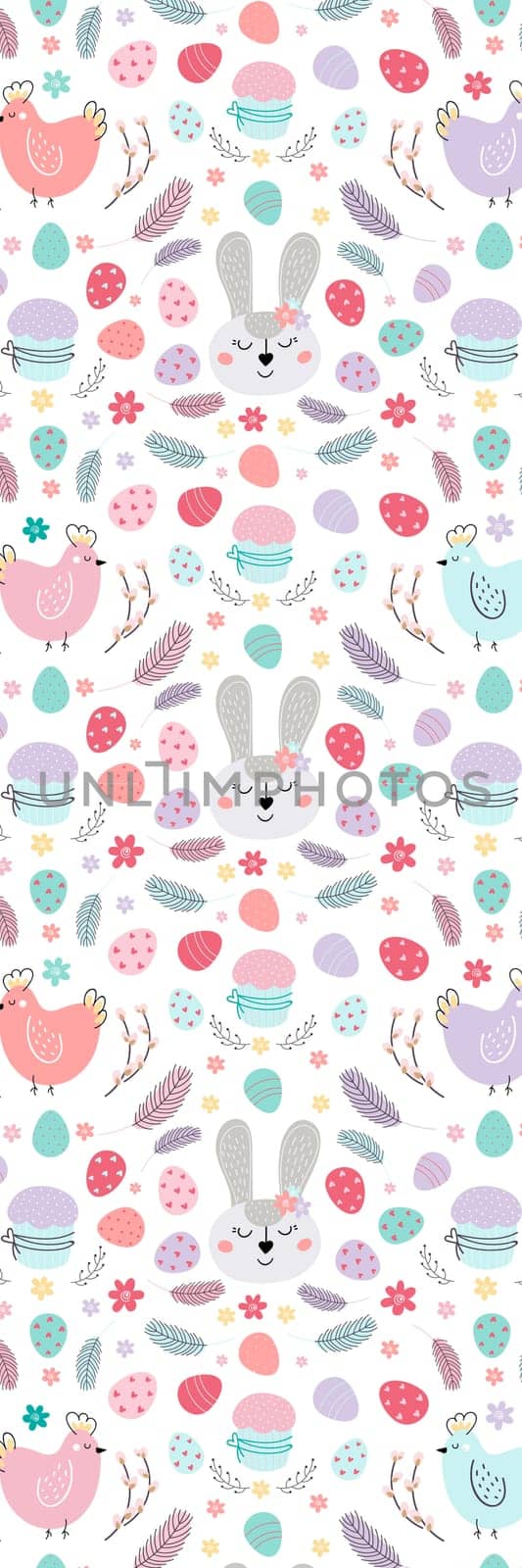 Spring Easter animals pattern bookmark