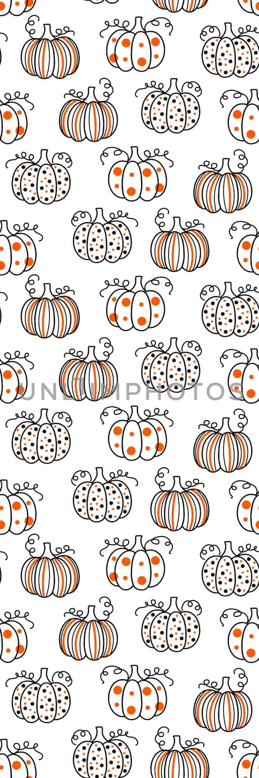 black White Hand drawn Thanksgiving pumpkins pattern Bookmark