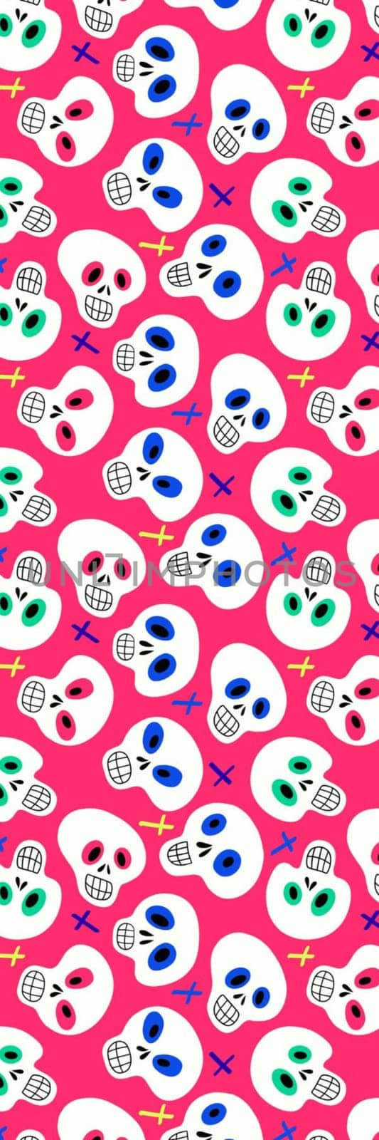 Pink Day of The Dead Sugar Skulls Bookmark by Dustick