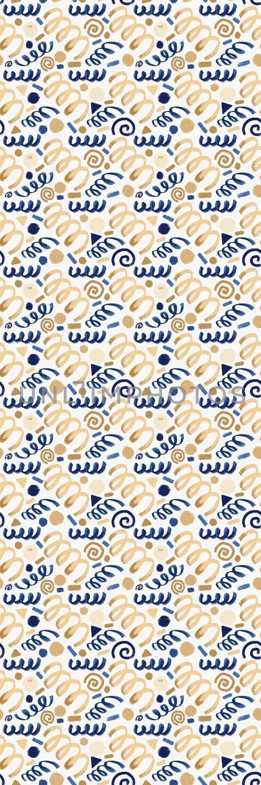 Golden Blue Festive doodles pattern bookmark - by Dustick