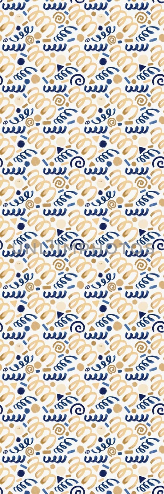 Golden Blue Festive doodles pattern bookmark - printable