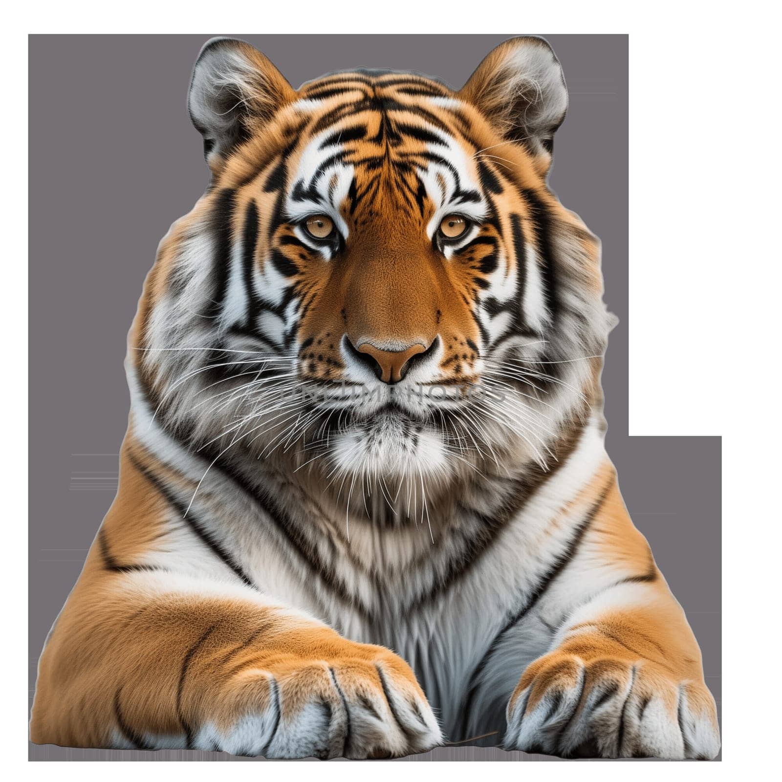 Amur wild tiger isolated image without background