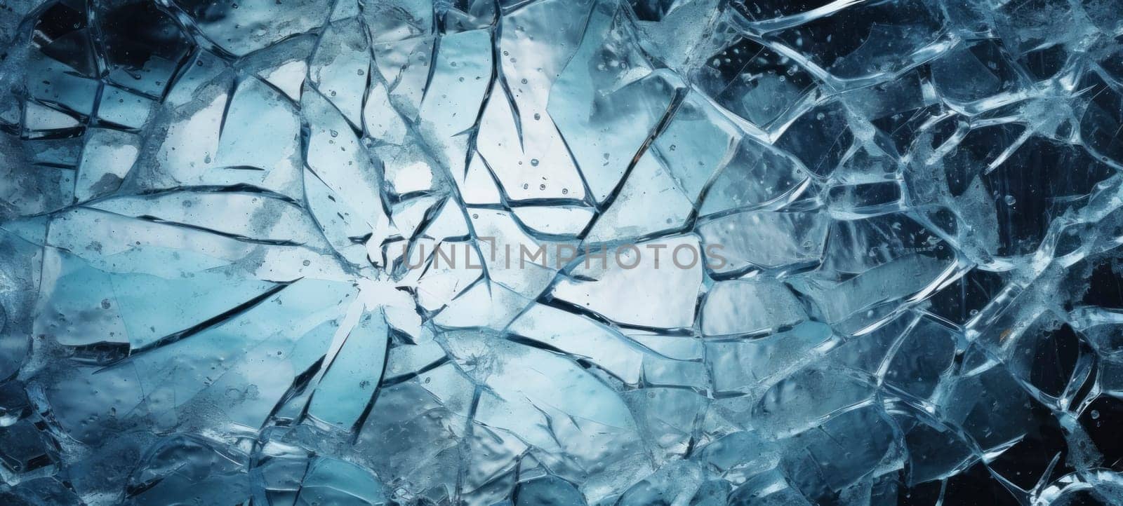 Abstract Cracked Ice Texture on Blue Surface by andreyz