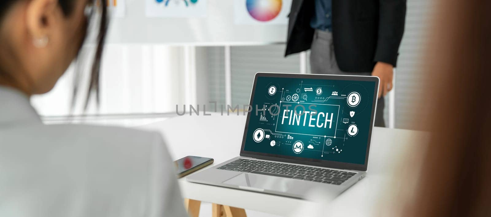 Fintech financial technology software for modish business by biancoblue