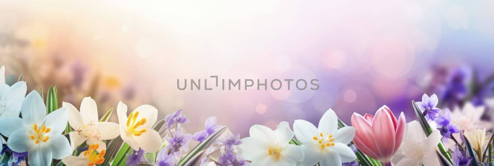 Beautiful celebration spring flowers on pastel background. Concept Birthday, Mothers Day, Womens Day, March 8. Spring easter flower background. Spring, easter greeting card design layout. Copy space