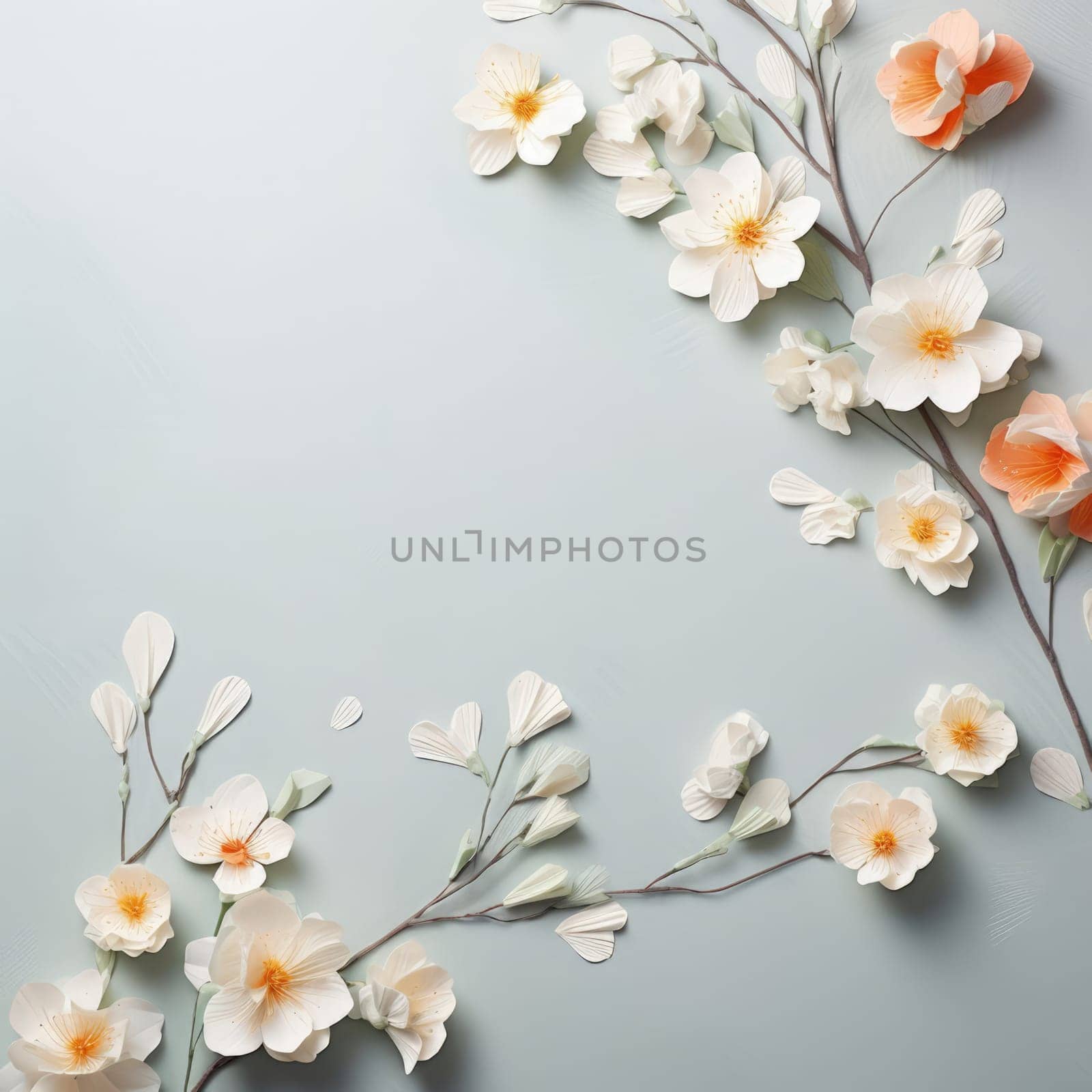 Beautiful celebration spring flowers on pastel background. Concept Birthday, Mothers Day, Womens Day, March 8. Spring easter flower background. Spring, easter greeting card design layout. Copy space