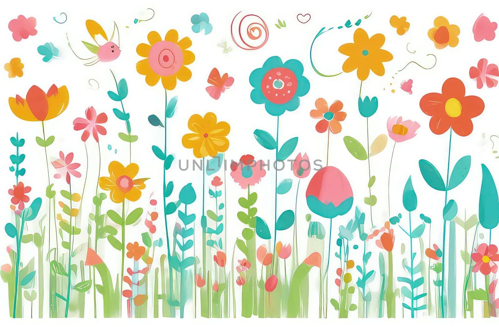 Beautiful celebration spring flowers on white background. Concept Birthday, Mothers Day, Womens Day, March 8. Spring easter flower background. Spring, easter greeting card design layout. Copy space. by Angelsmoon