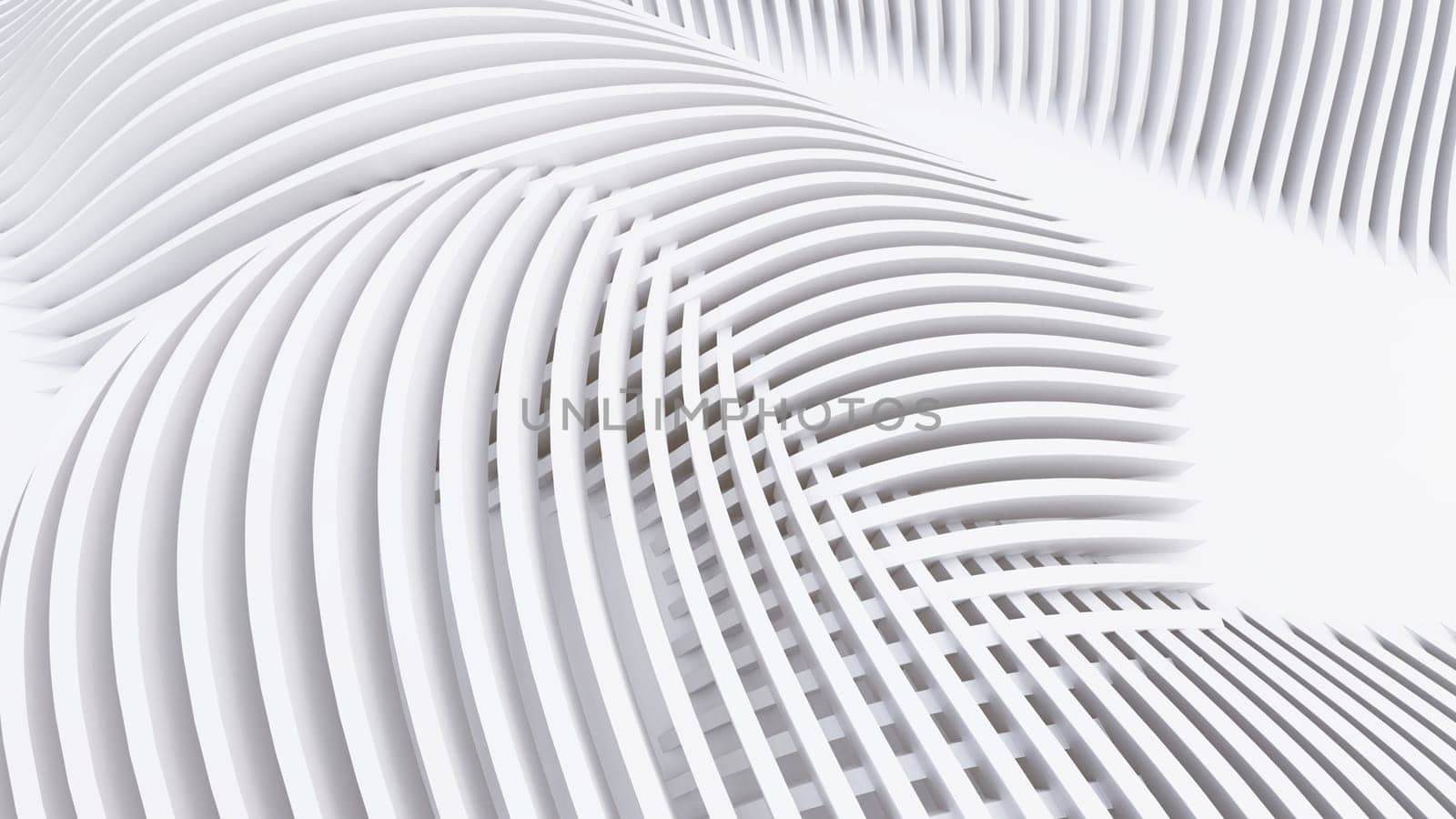 Abstract Curved Shapes. White Circular Background.  by teerawit