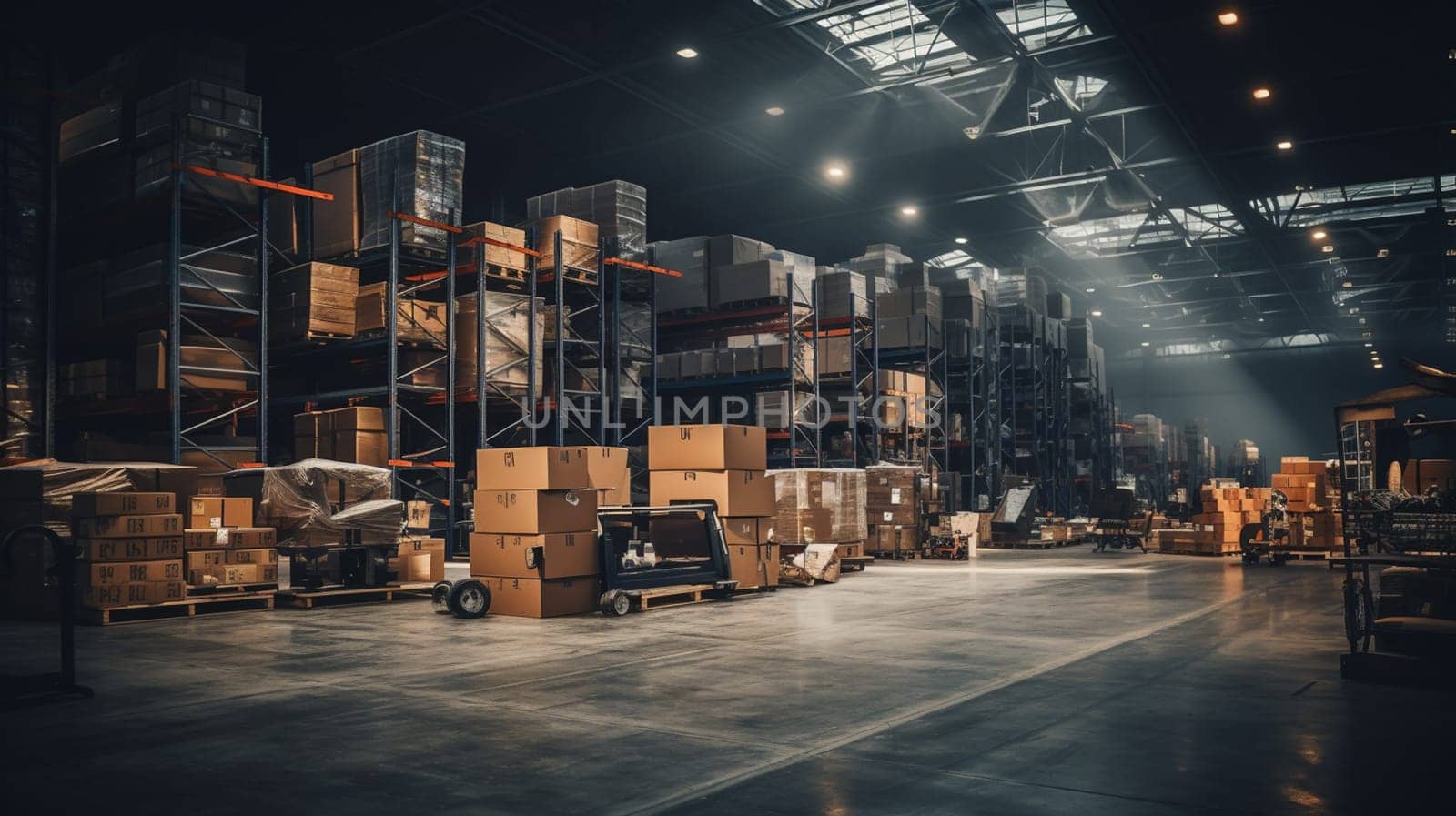 Warehouse and Boxes - 3D Rendering by Andelov13