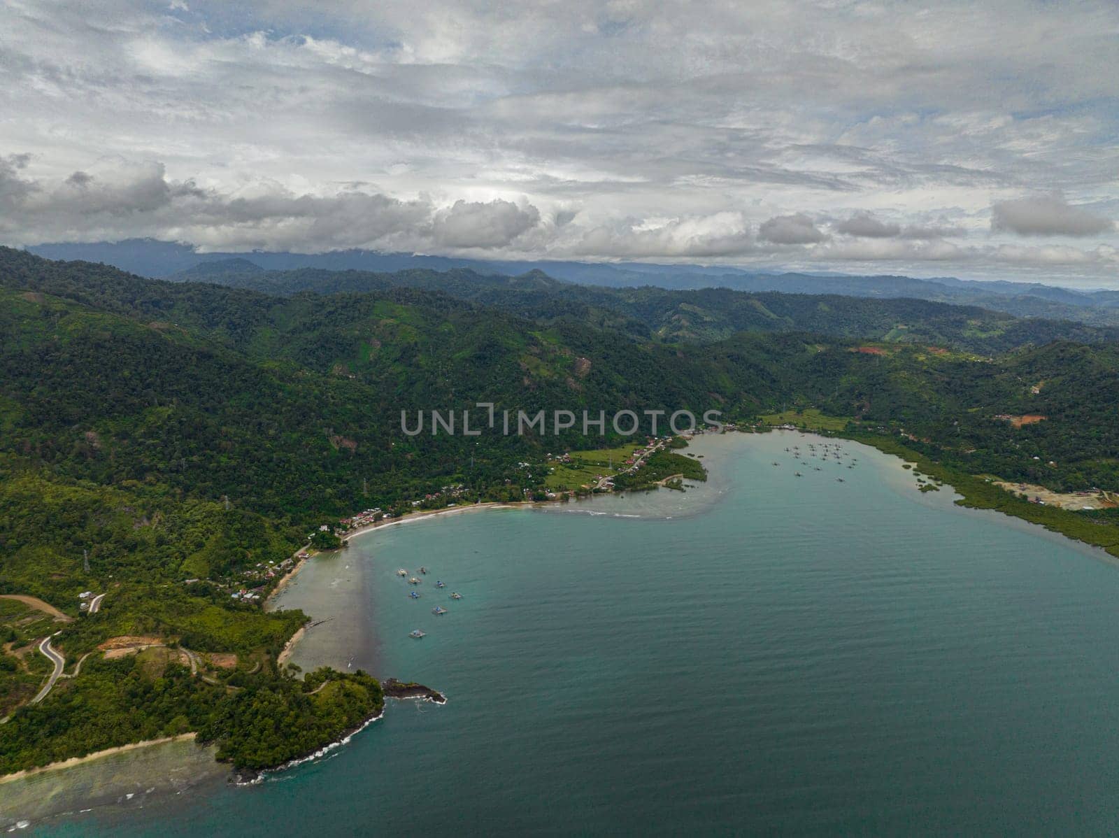 A bay and a coast with a rainforest. Sumatra, Indonesia.