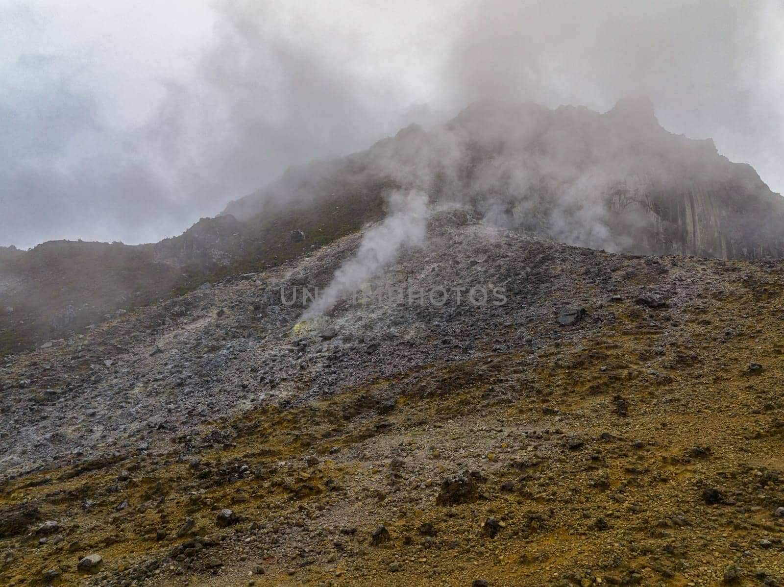 Sibayak volcano on the island of Sumatra, Indonesia. Sumatra, Indonesia.