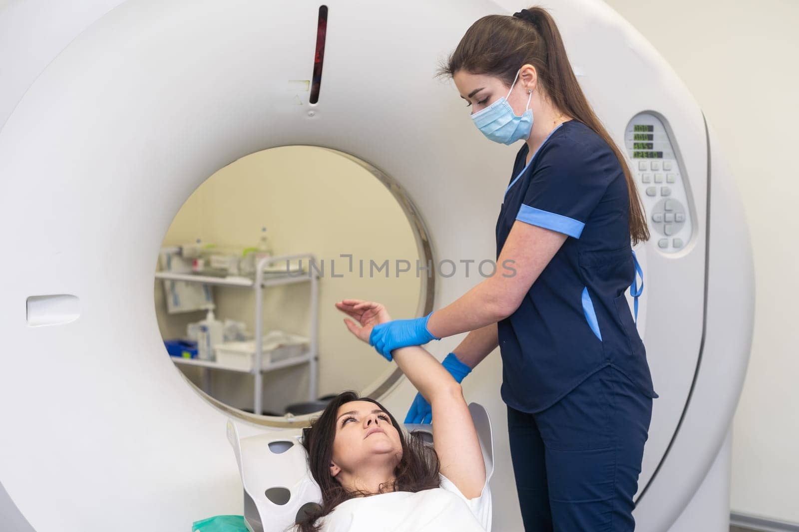 CT (Computed tomography) scanner in hospital laboratory by Andelov13