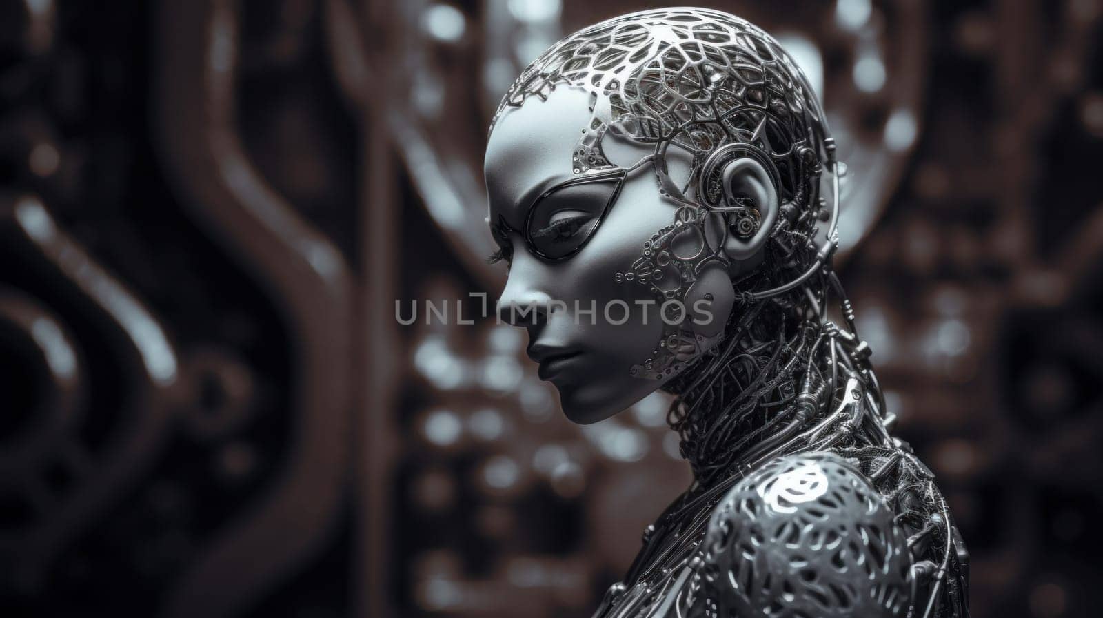 A close up of a person with a metal body, AI by starush