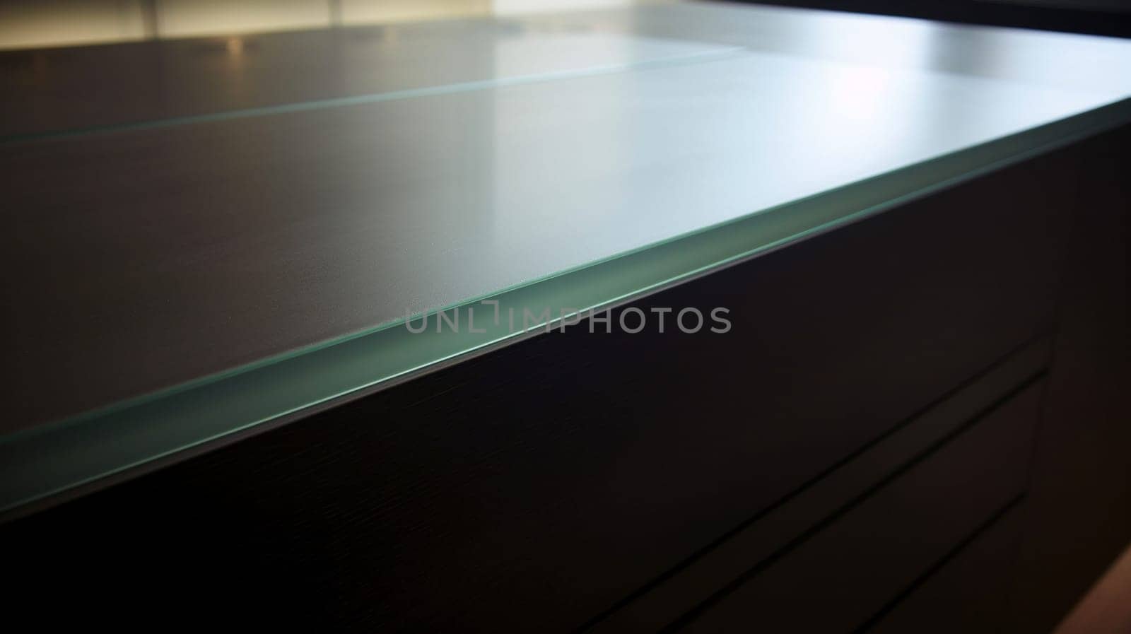 A close up of a counter with a glass top, AI by starush