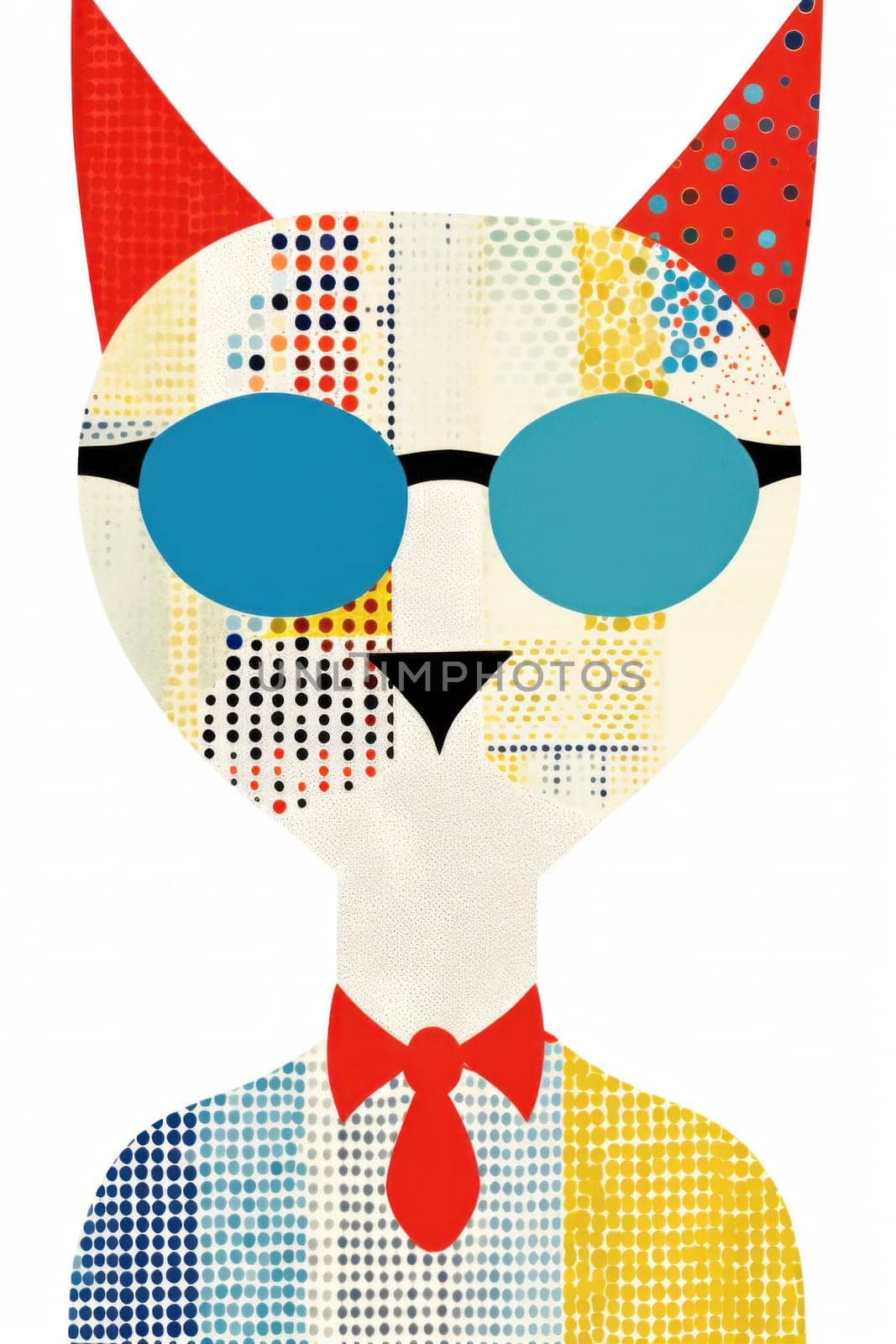 A cat wearing a tie and sunglasses, AI by starush