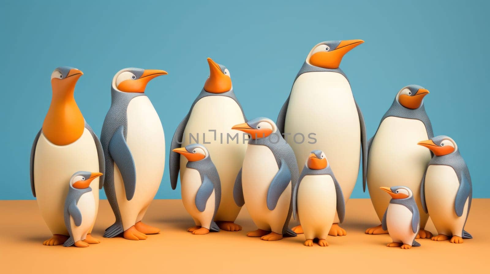 A group of penguins standing next to each other