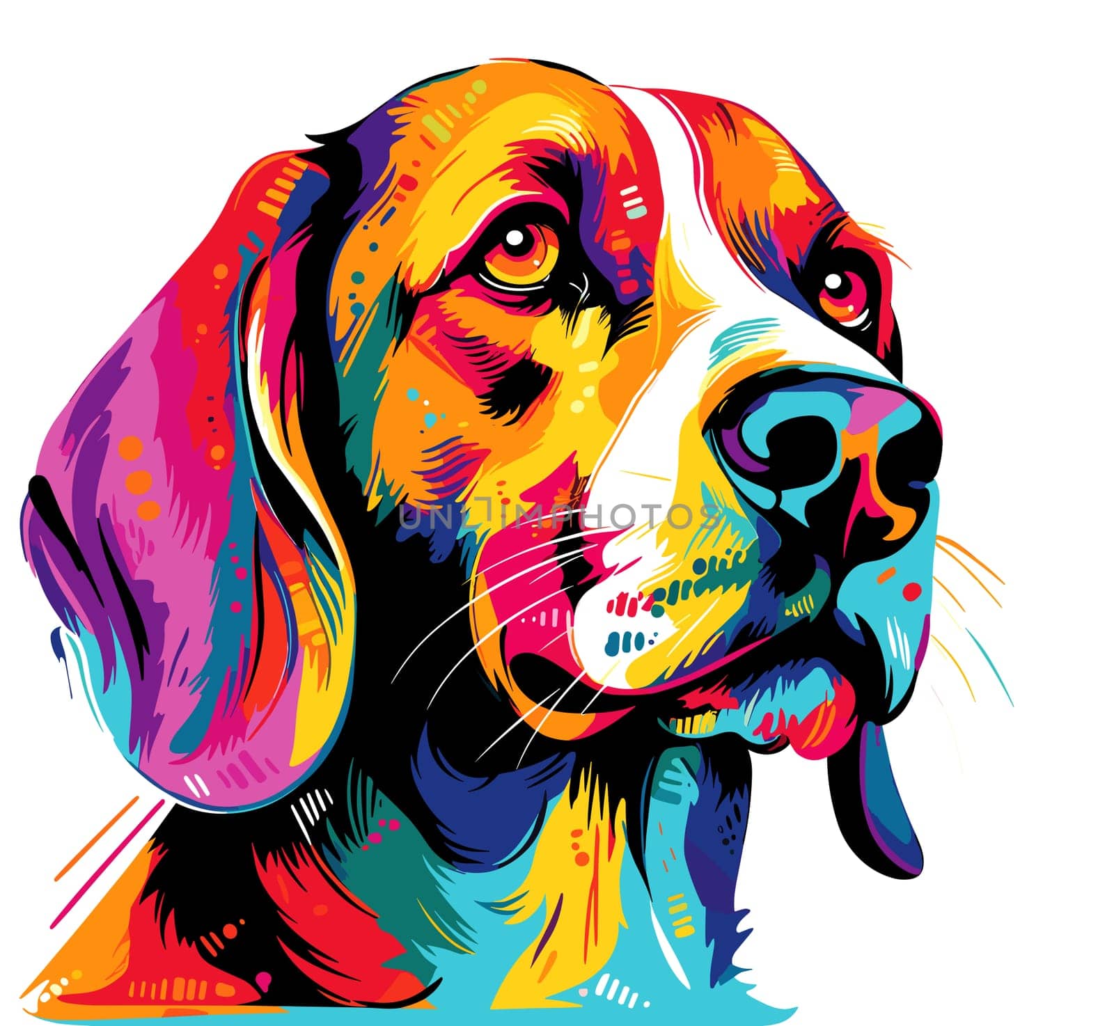 Portrait of a beagle breed dog in vector art style by palinchak
