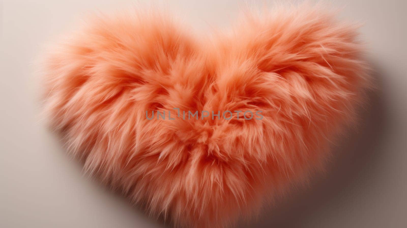 A heart shaped fur is shown on a white background