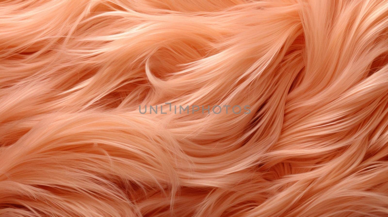 A close up of a fluffy orange colored hair