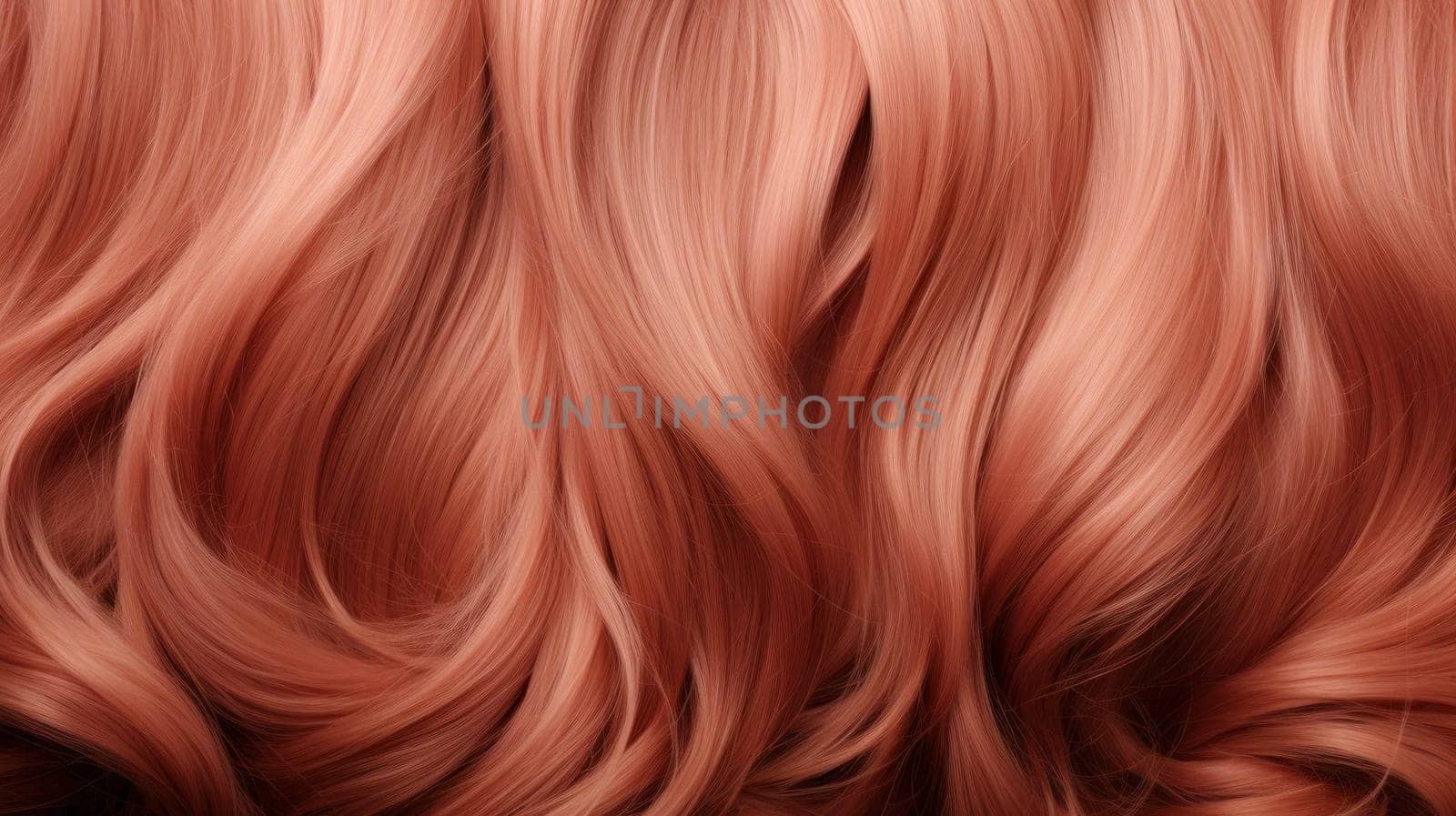 A close up of a woman's hair with red highlights, AI by starush