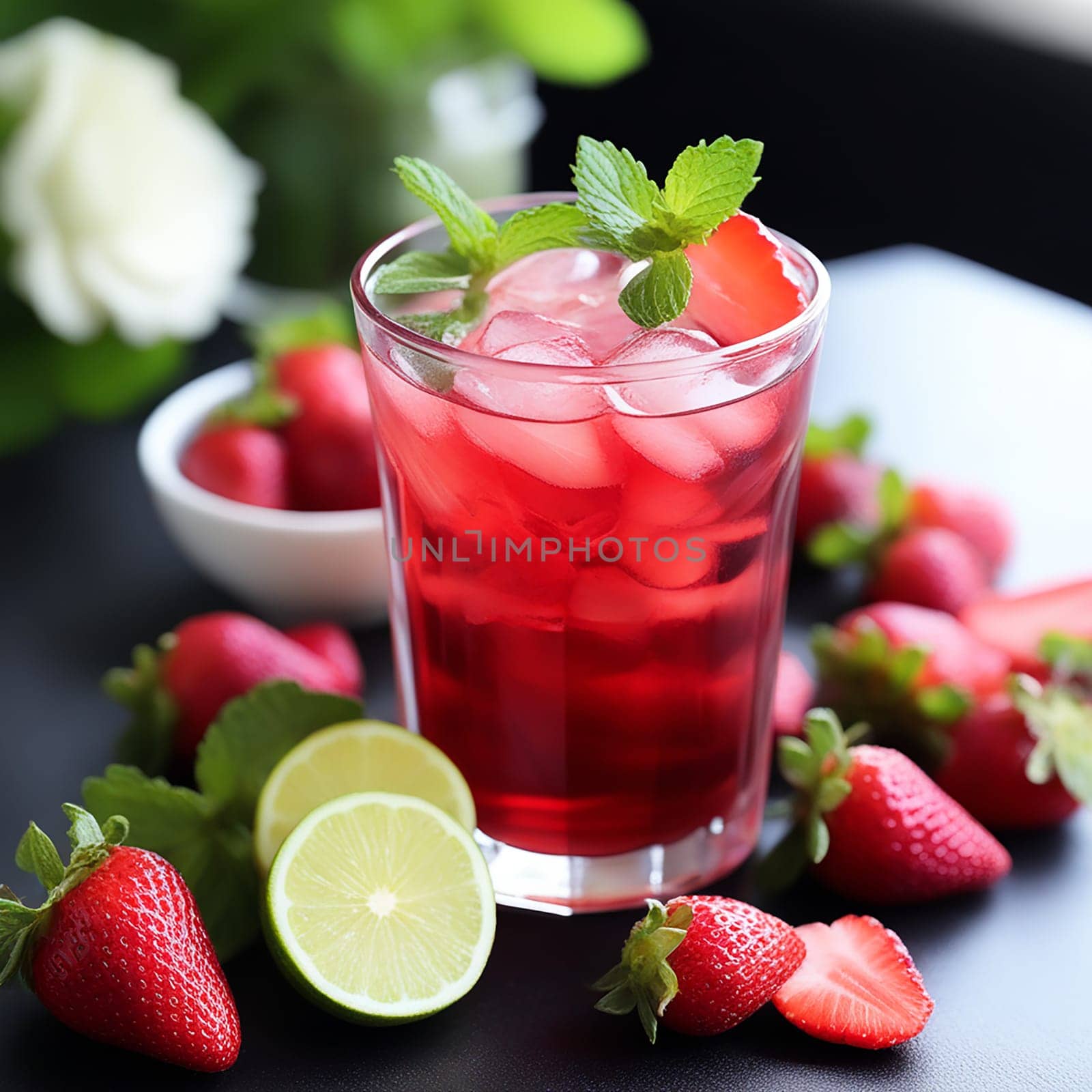 Strawberry Mint & Hibiscus Iced Tea by Petrichor
