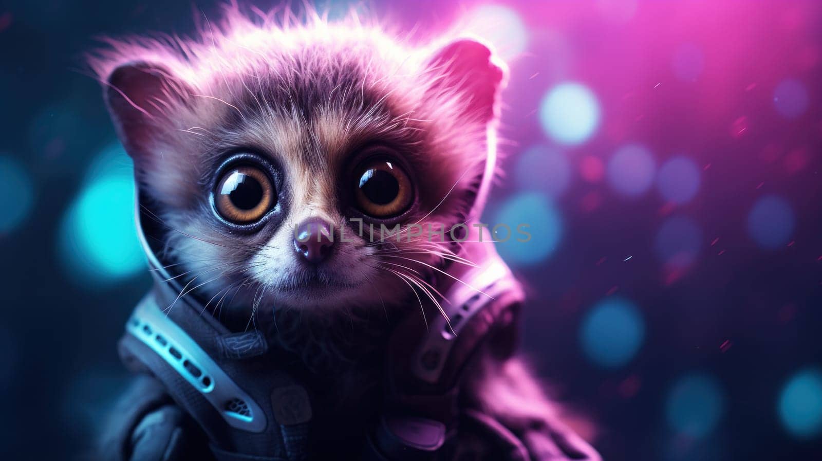A close up of a small animal wearing an astronaut suit, AI by starush