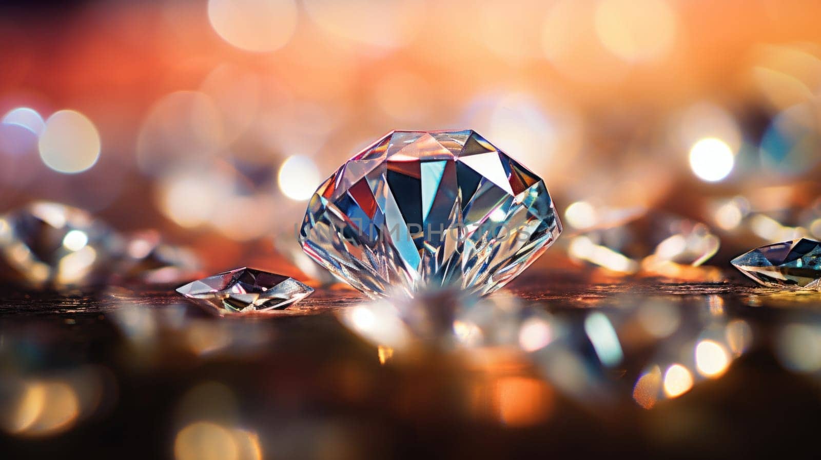 A close up of a diamond sitting on top of some other diamonds, AI by starush