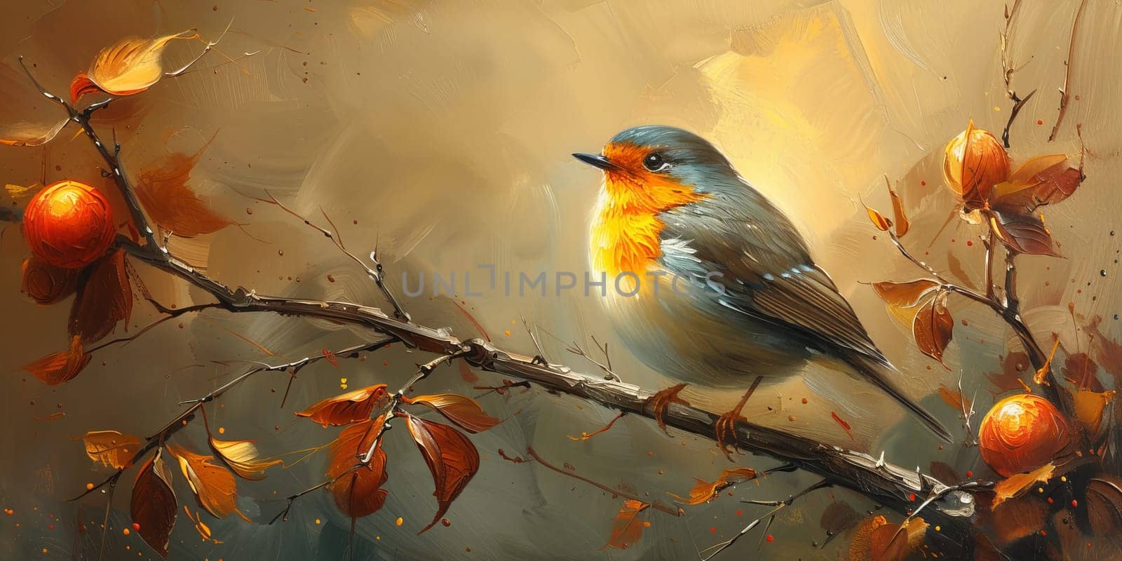 Little beautiful bird with hand draw and paint color background illustration by Benzoix