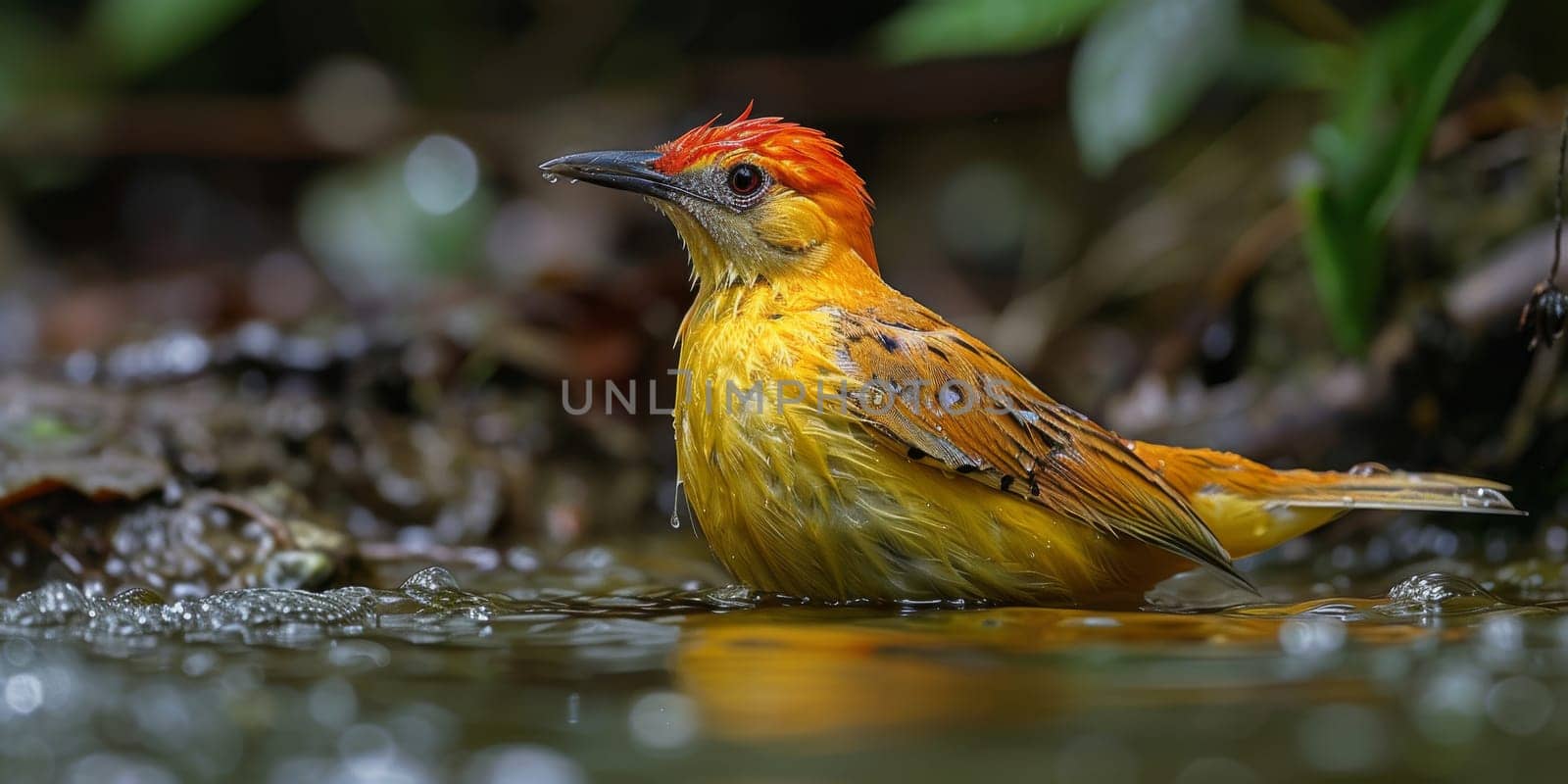 Little beautiful bird with hand draw and paint color background illustration by Benzoix