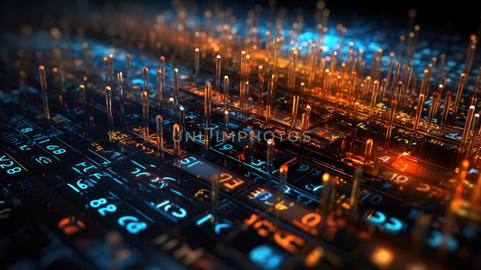 A close up of a computer screen with many numbers and letters, AI by starush