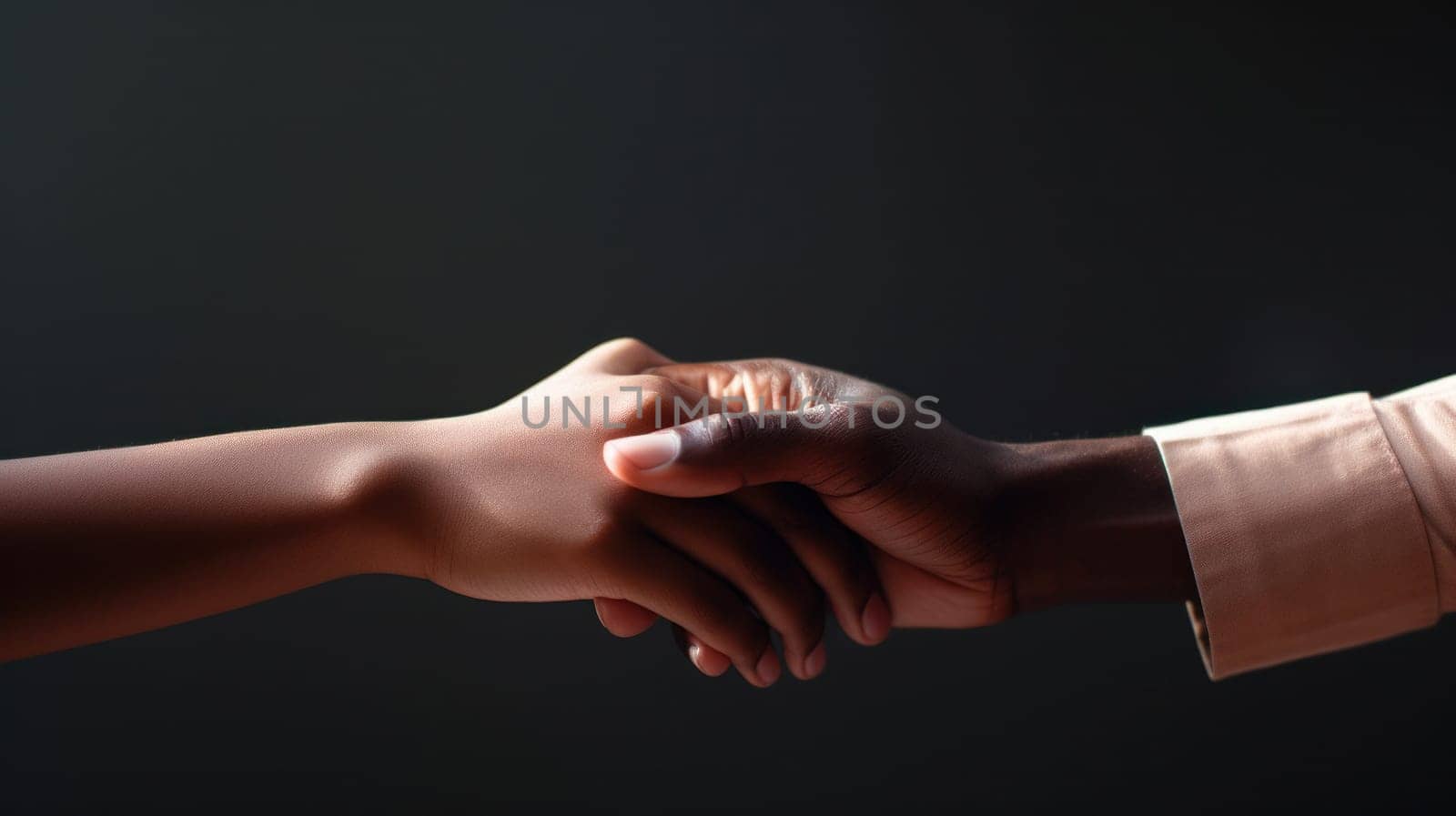 A close up of a man and woman shaking hands