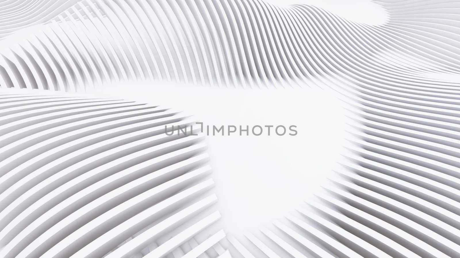 Abstract Curved Shapes. White Circular Background. Abstract background. 3d illustration