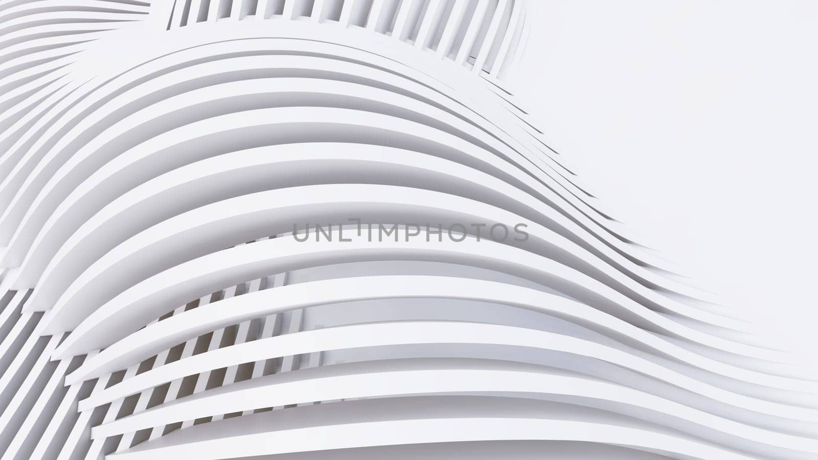 Abstract Curved Shapes. White Circular Background. Abstract background. 3d illustration