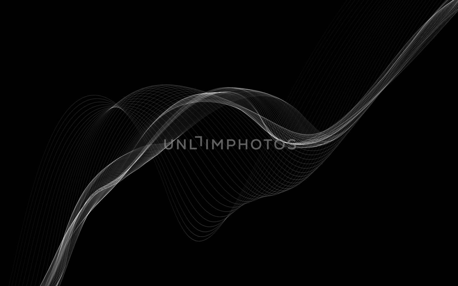 Dark abstract background with a glowing abstract waves, abstract background