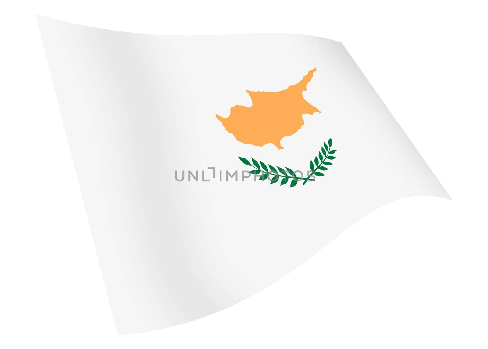 Cyprus waving flag 3d illustration with clipping path by VivacityImages