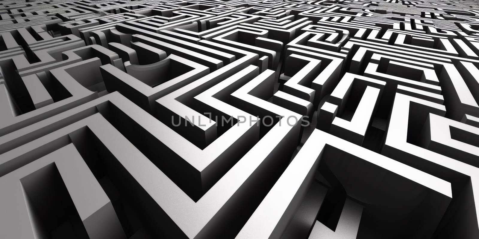 A large maze with many different shapes and sizes, AI by starush
