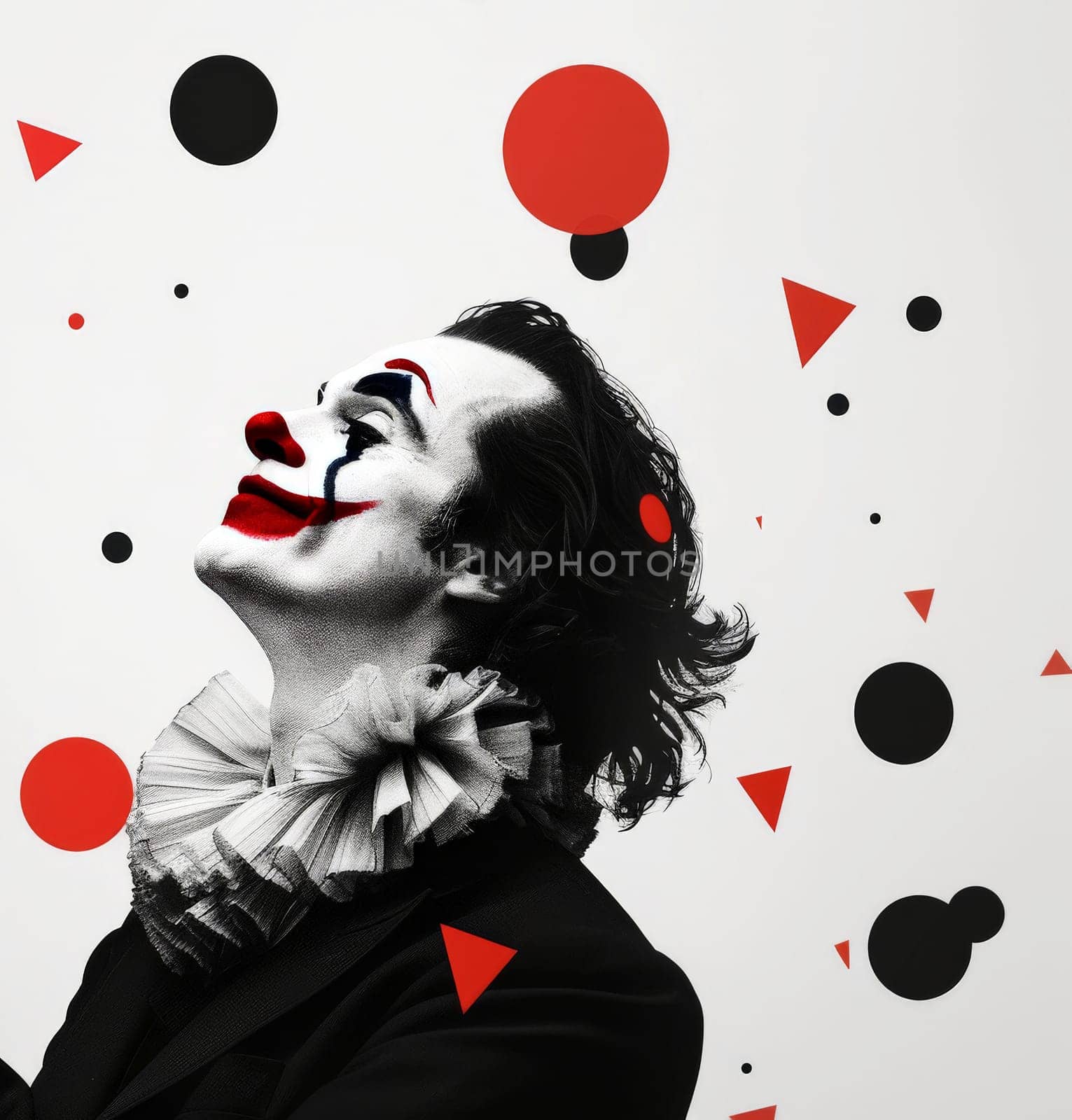 A cheerful and bright clown joker for a children's party. April fools day concept.AI generative.