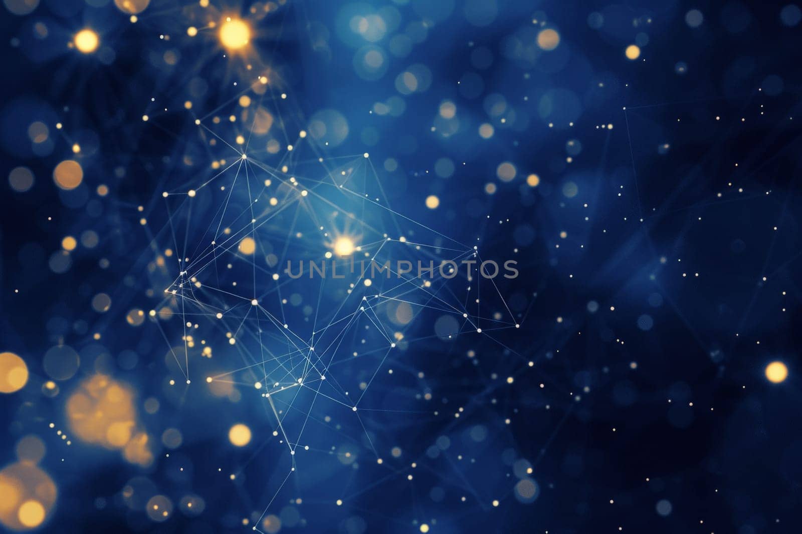 Abstract futuristic background background with glowing neon lines and bokeh lights. Data transfer concept. Digital wallpaper, AI Generative by matamnad
