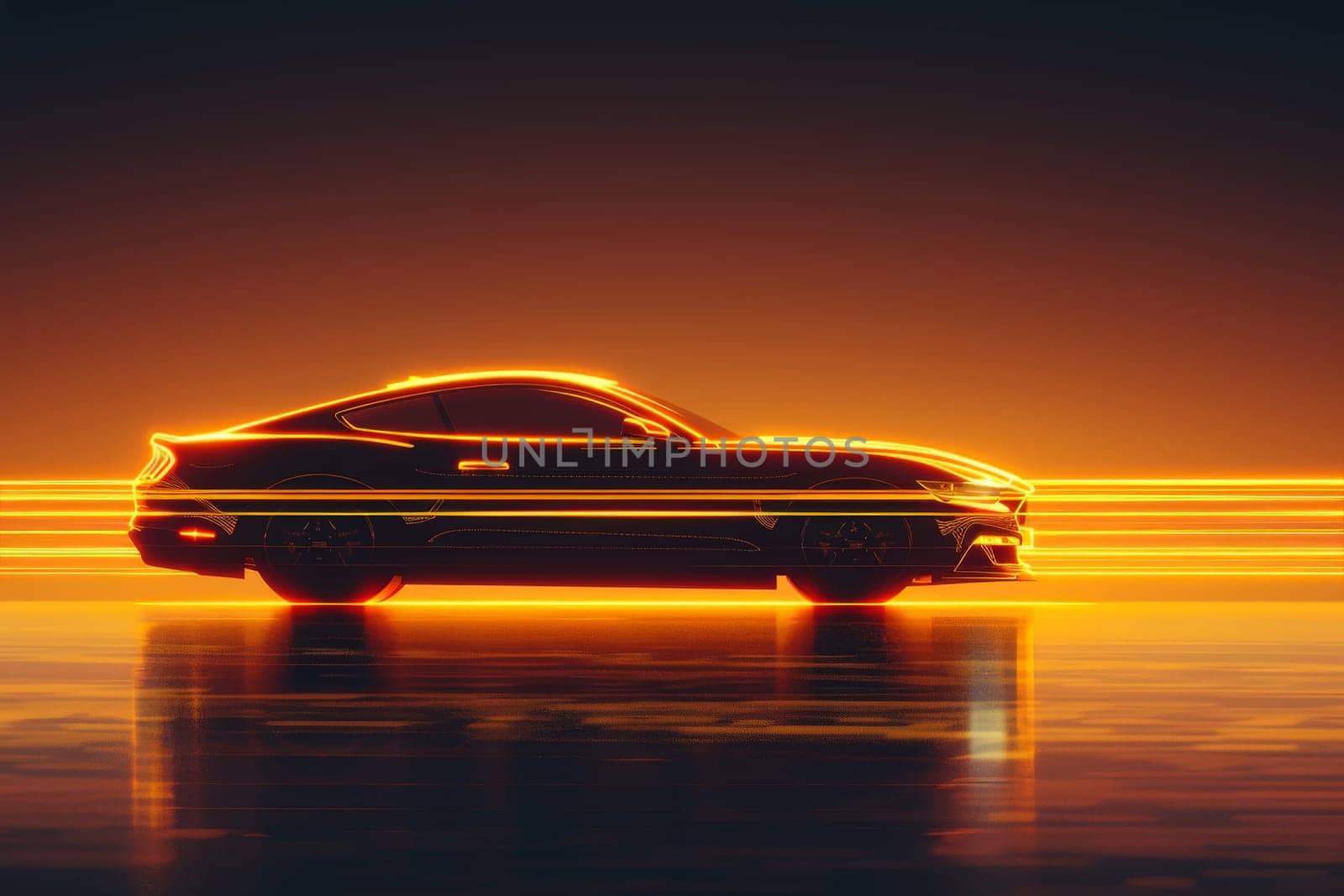 Car wallpaper, futuristic car wallpaper with a fantastic light effect background by nijieimu