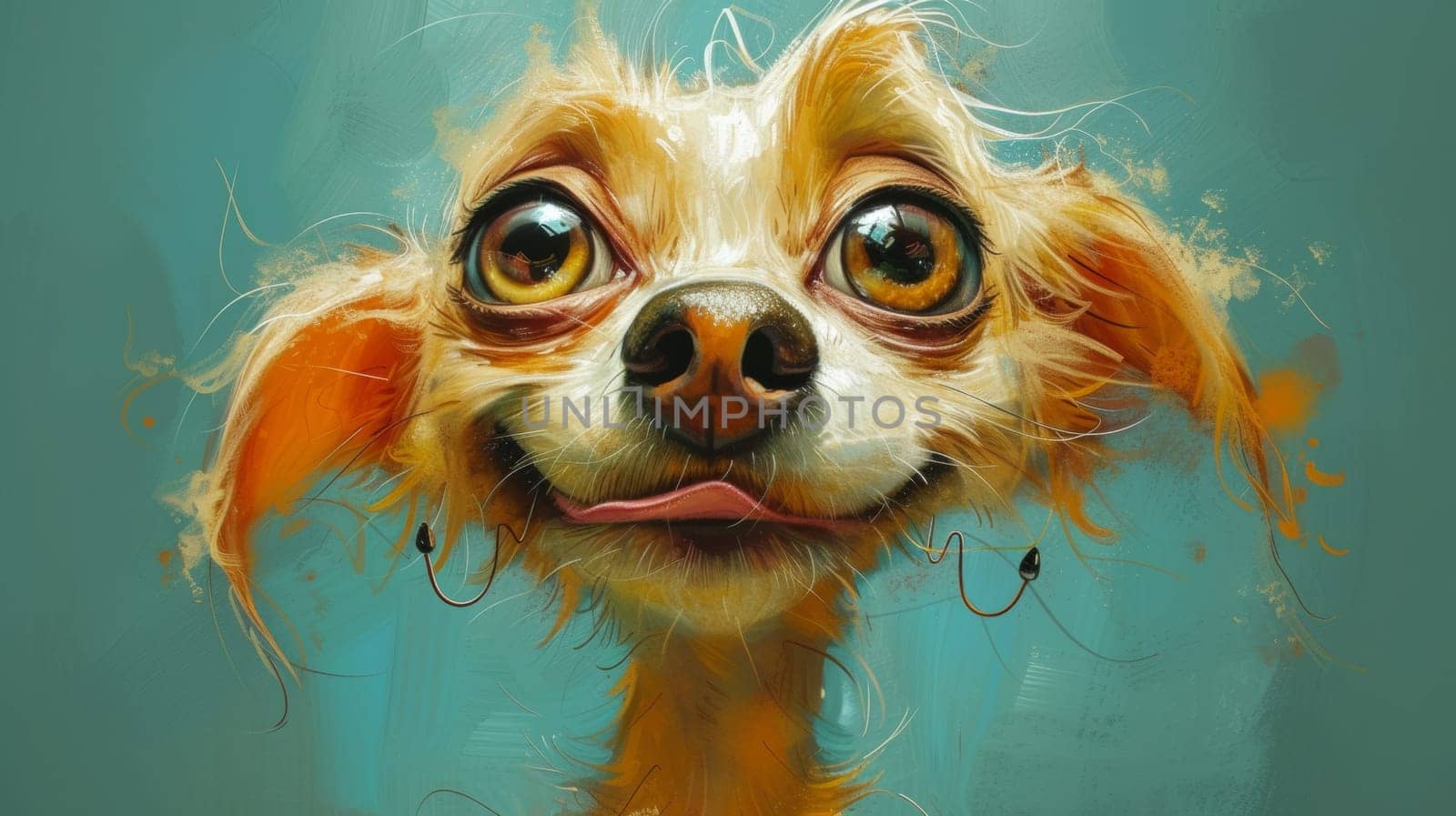 A close up of a dog with big eyes and ears, AI by starush