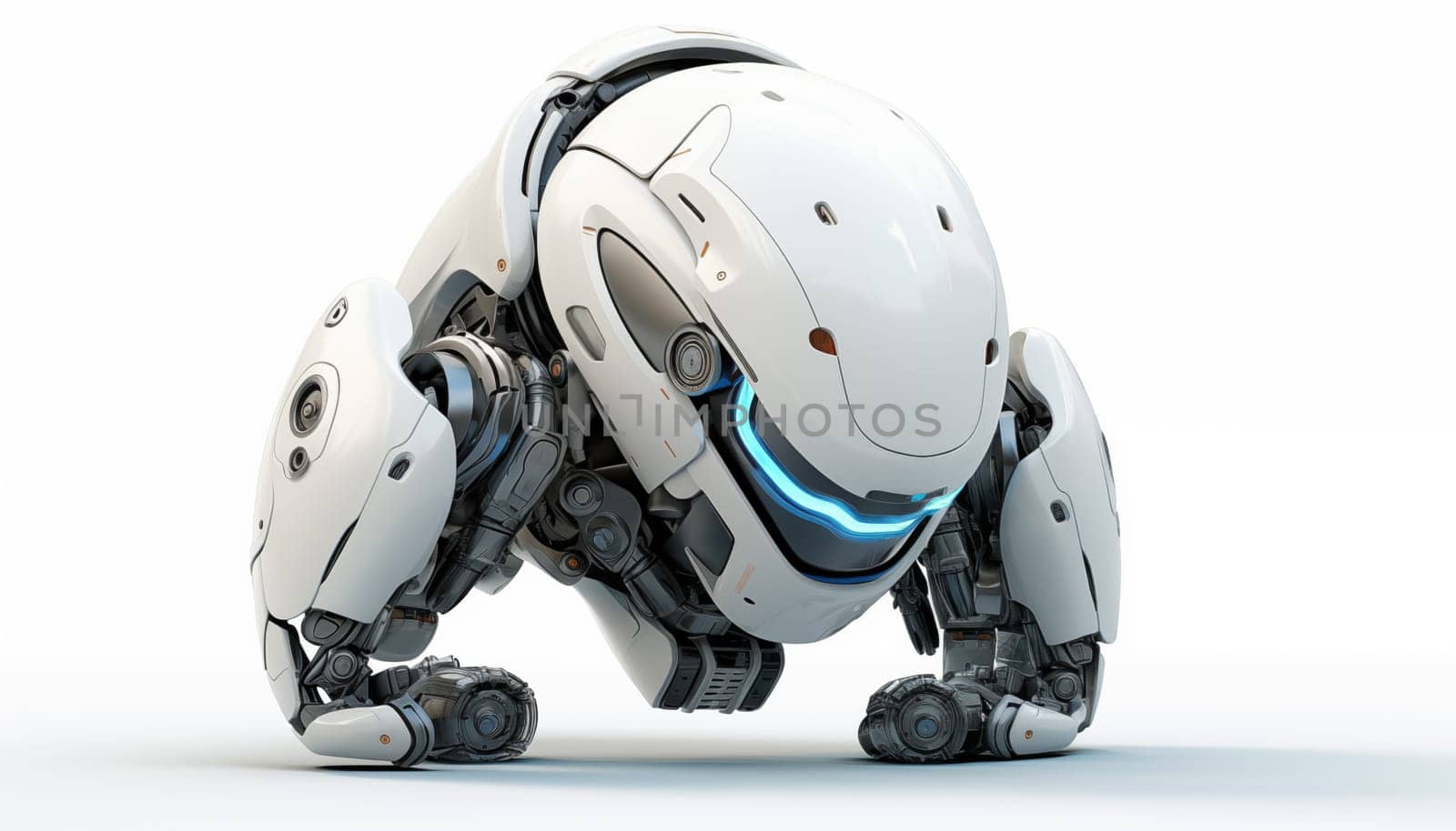 Futuristic robot on a white background by Nadtochiy