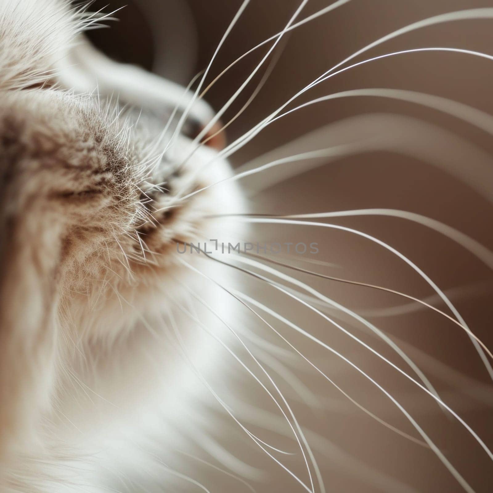A close up of a cat's face with long hair