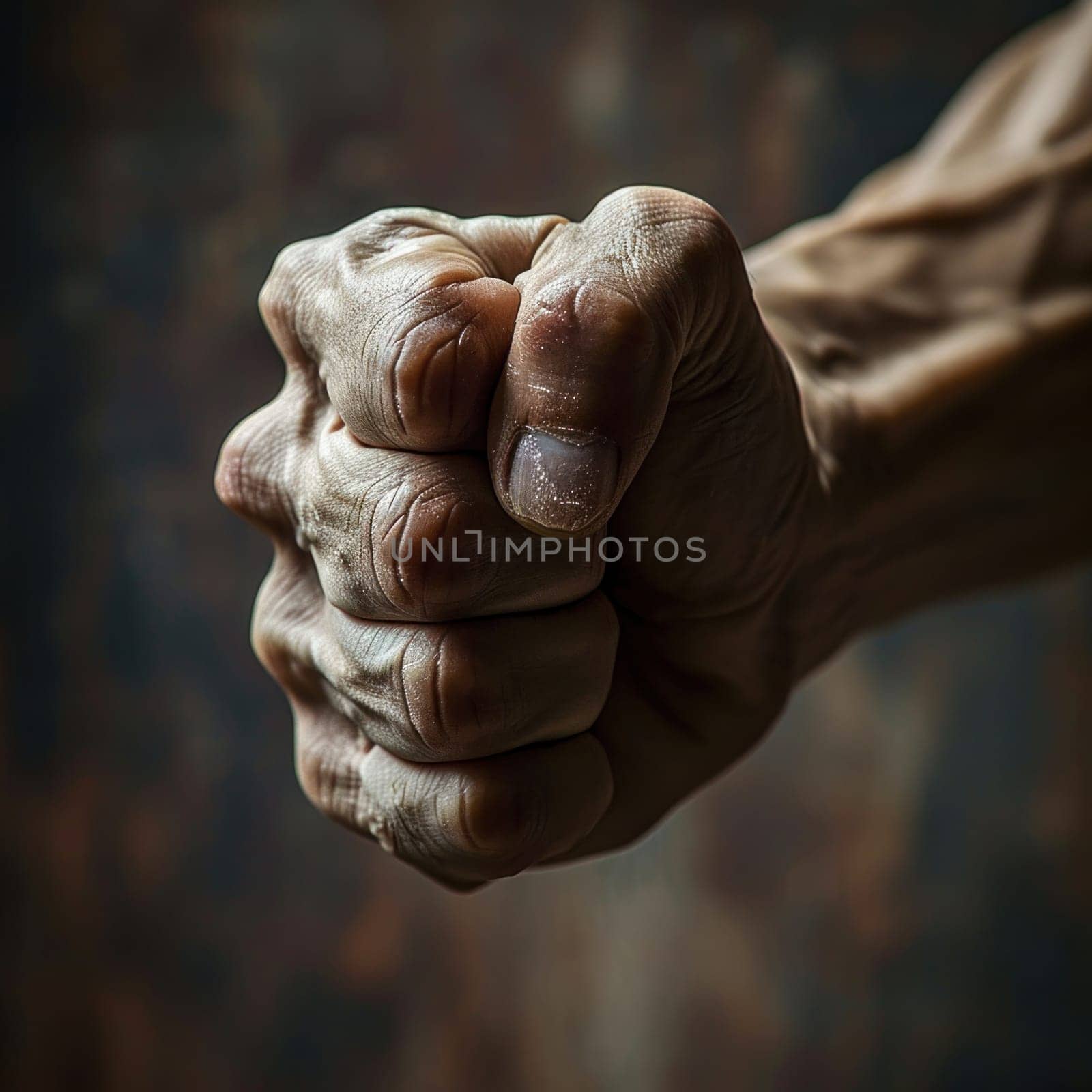 A close up of a man's fist clenching in anger