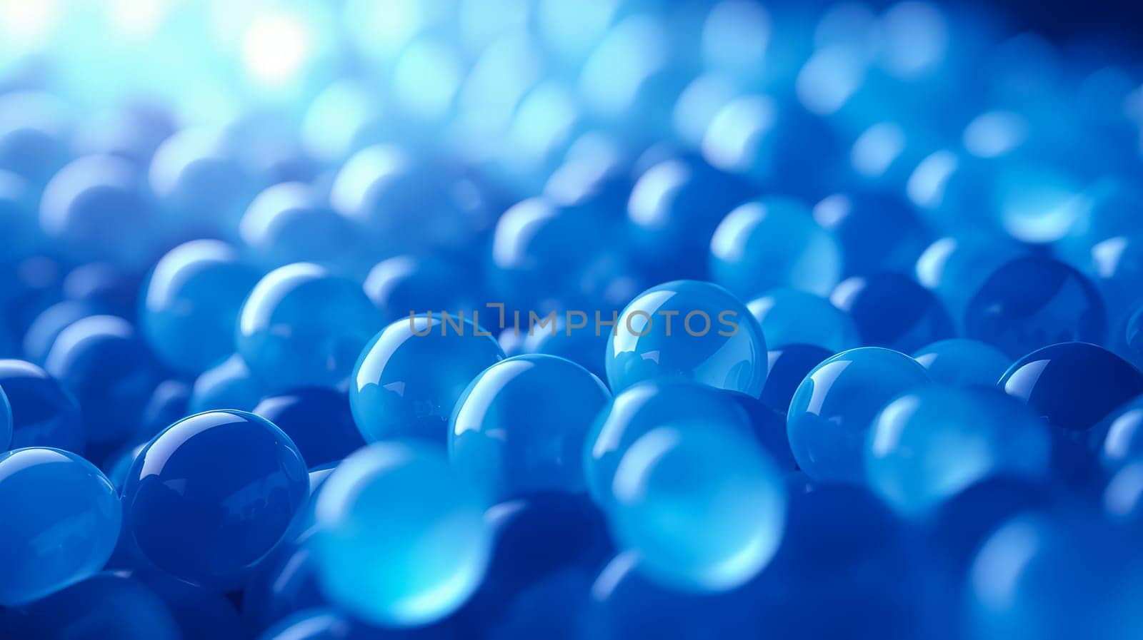 Beautiful luxury creative 3D modern abstract background consisting of light blue balls and spheres with light digital effect, copy space