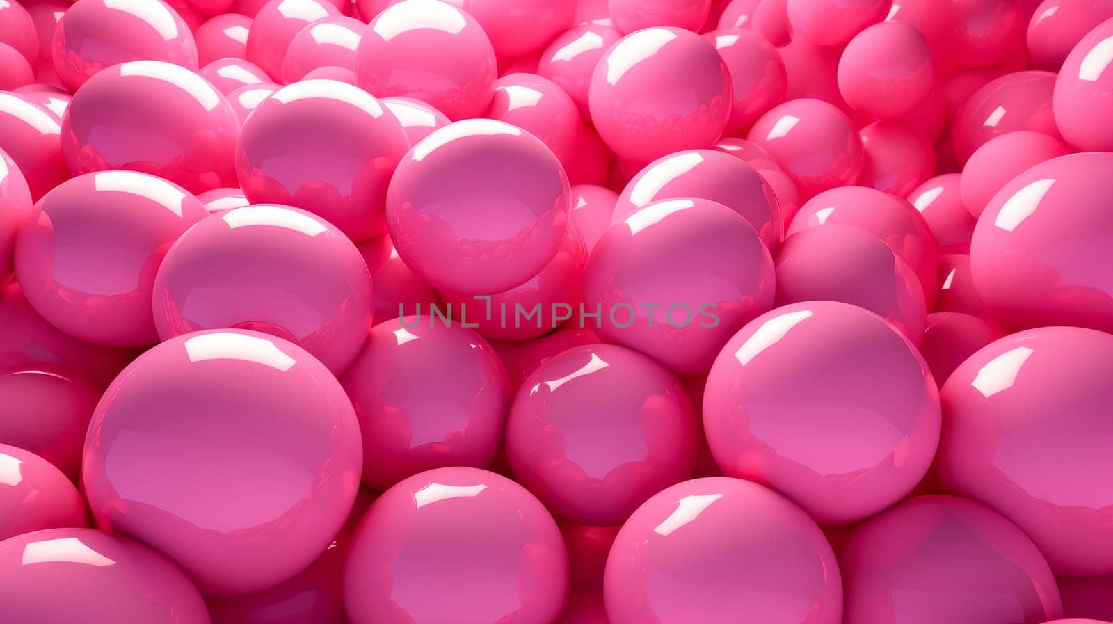 Beautiful luxury creative 3D modern abstract light background consisting of pink balls and spheres with light digital effect, copy space